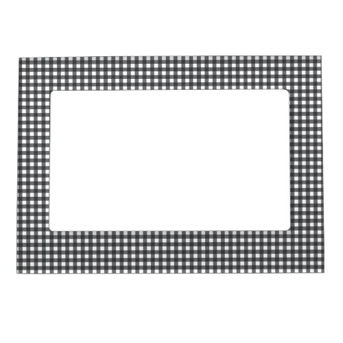Black and White Gingham Magnetic Photo Frame
