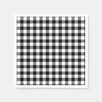 Black And White Gingham Napkins by InTrendPatterns at Zazzle