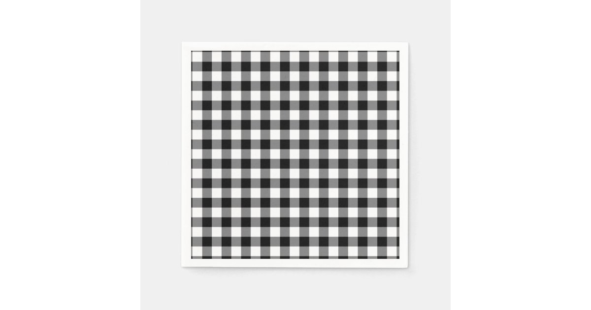 Black And White Gingham Napkins Zazzle