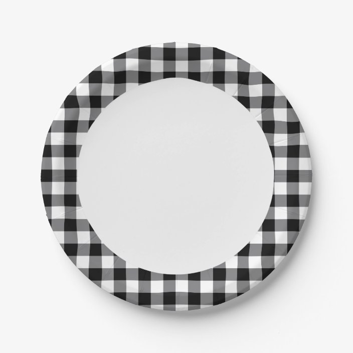 gingham paper plates