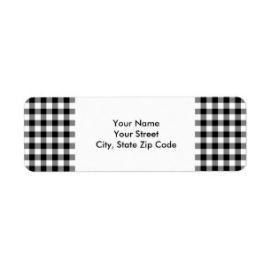 Black and White Gingham Pattern address label