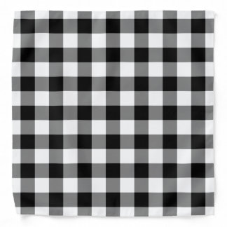 Black and White Gingham Pattern Bandana