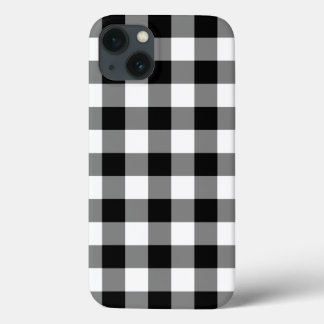 Black and White Gingham Pattern Battery Case