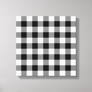 Black and White Gingham Pattern Canvas Print