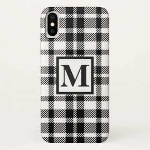 Black and White Gingham Pattern iPhone X Case