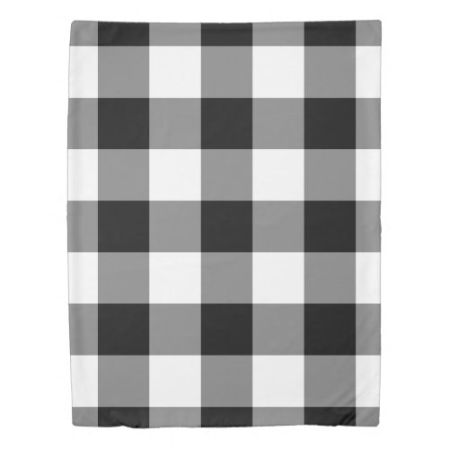 Black and White Gingham Pattern Duvet Cover