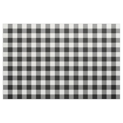 Black and White Gingham Pattern Fabric