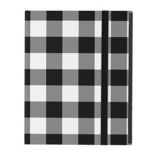 Black and White Gingham Pattern iPad Cover