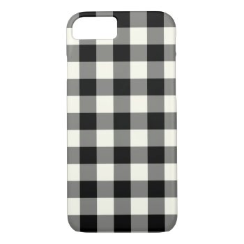 Black And White Gingham Pattern Iphone 7 Case by ipad_n_iphone_cases at Zazzle