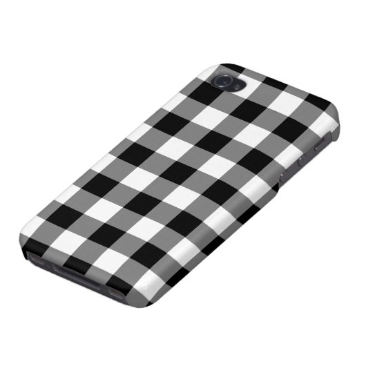 Black and White Gingham Pattern iPhone Case (Bottom)
