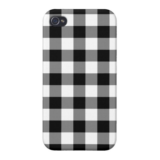 Black and White Gingham Pattern iPhone Case (Back)