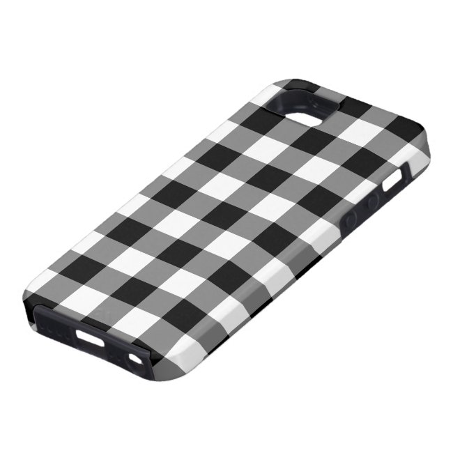 Black and White Gingham Pattern iPhone Case