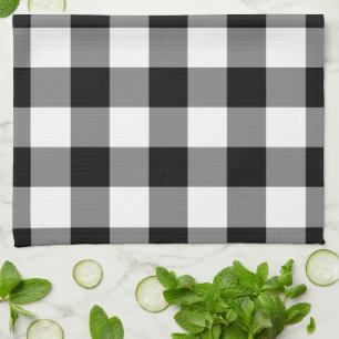Black and White Gingham Pattern Kitchen Towel