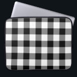 Black and White Gingham Pattern Laptop Sleeve<br><div class="desc">Black, white, and grey squares form a bold, checked plaid. The black and white gingham pattern was created from scratch. The white is transparent, so you can change it if you like. Just click the "Customize it" button, then select a “Printed Background Color” in the sidebar. When you're done, click...</div>