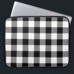 Black and White Gingham Pattern Laptop Sleeve<br><div class="desc">Black, white, and grey squares form a bold, checked plaid. The black and white gingham pattern was created from scratch. The white is transparent, so you can change it if you like. Just click the "Customize it" button, then select a “Printed Background Color” in the sidebar. When you're done, click...</div>