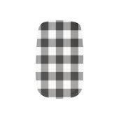 Black and White Gingham Pattern Minx Nail Wraps (Left Thumb)