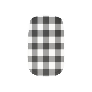 Black and White Gingham Pattern Minx Nail Wraps