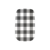 Black and White Gingham Pattern Minx Nail Wraps (Right Thumb)