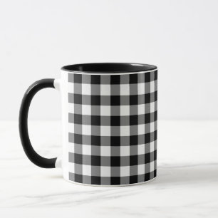 Black and White Gingham Pattern Mug