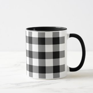 Black and White Gingham Pattern Mug