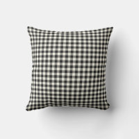 Black and White Gingham Pattern Outdoor Pillows