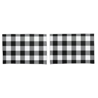 Black and White Gingham Pattern Pillowcase