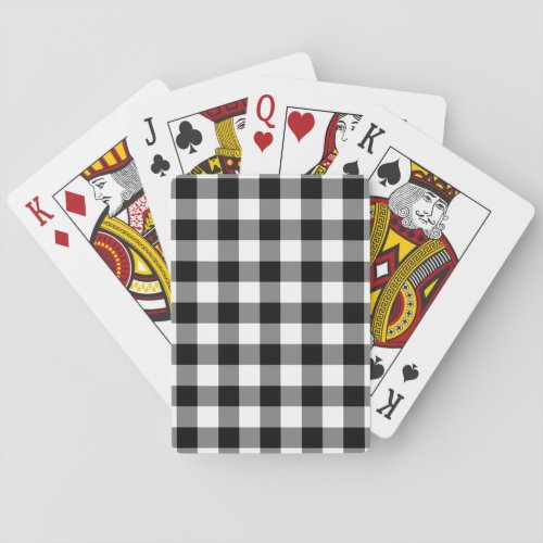 Black and White Gingham Pattern Poker Cards