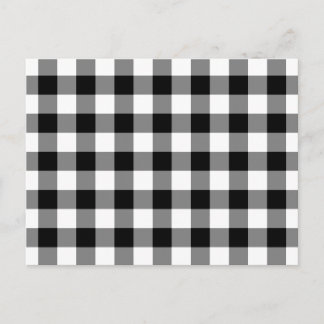 Black and White Gingham Pattern Postcard