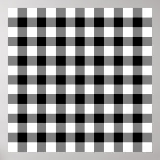 Black and White Gingham Pattern Poster
