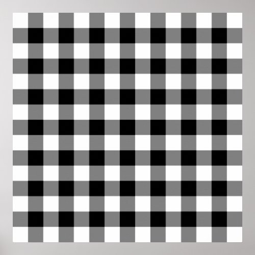 Black and White Gingham Pattern Poster