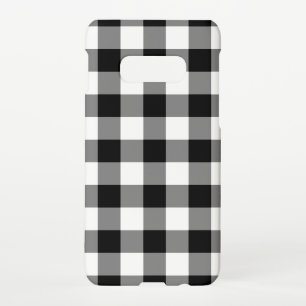 Black and White Gingham Pattern Samsung Galaxy S10E Case