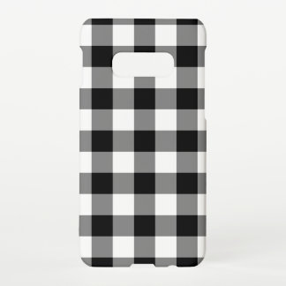 Black and White Gingham Pattern Samsung Galaxy S10E Case