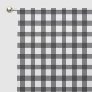 Black and White Gingham Pattern Sheer Curtains
