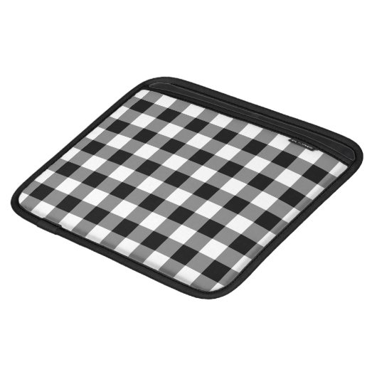 Black and White Gingham Pattern Sleeve For iPads (Front Bottom)