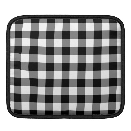 Black and White Gingham Pattern Sleeve For iPads (Back)