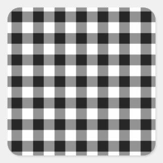 Black and White Gingham Pattern Square Sticker