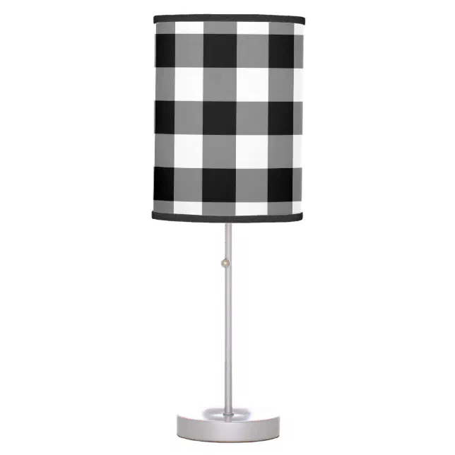 Black and White Gingham Pattern Table Lamp Zazzle