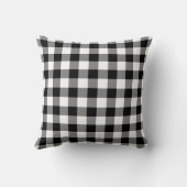 Black and White Gingham Pattern Throw Pillow (Back)