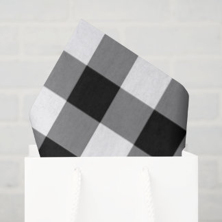 Black and White Gingham Pattern Tissue Paper