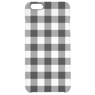Black and White Gingham Pattern Clear iPhone 6 Plus Case