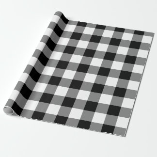 Black and White Gingham Pattern Wrapping Paper