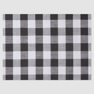 Black and white gingham Plaid Fall Autum Tissue Paper