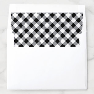 Black and White Gingham Plaid Pattern Envelope Liner
