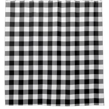Black And White Gingham Shower Curtain by InTrendPatterns at Zazzle