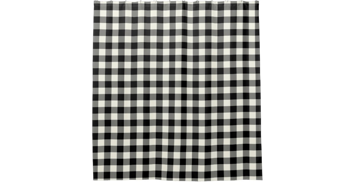 Black and White Gingham Shower Curtains Zazzle