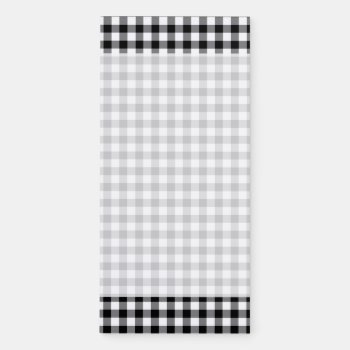 Black And White Gingham Tasks Reminder Magnetic Notepad by InTrendPatterns at Zazzle