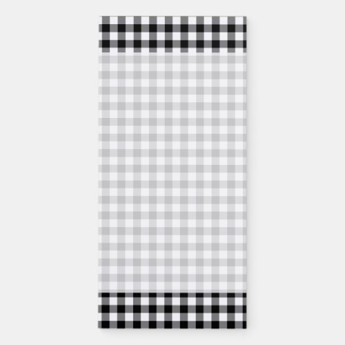 Black And White Gingham Tasks Reminder Magnetic Notepad