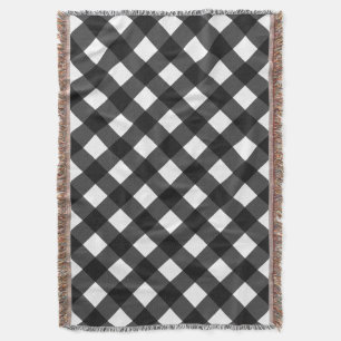Black and White Gingham Throw Blanket