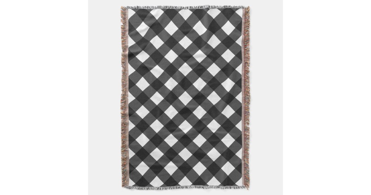 Black and White Gingham Throw Blanket Zazzle