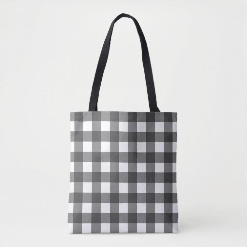 Black and White Gingham  Tote Bag